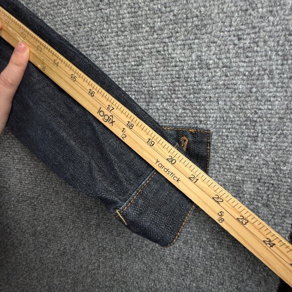 Levis Denim Jacket Boys Size Medium Blue Dark Wash Metal Buttons Classic Cotton - Picture 15 of 15